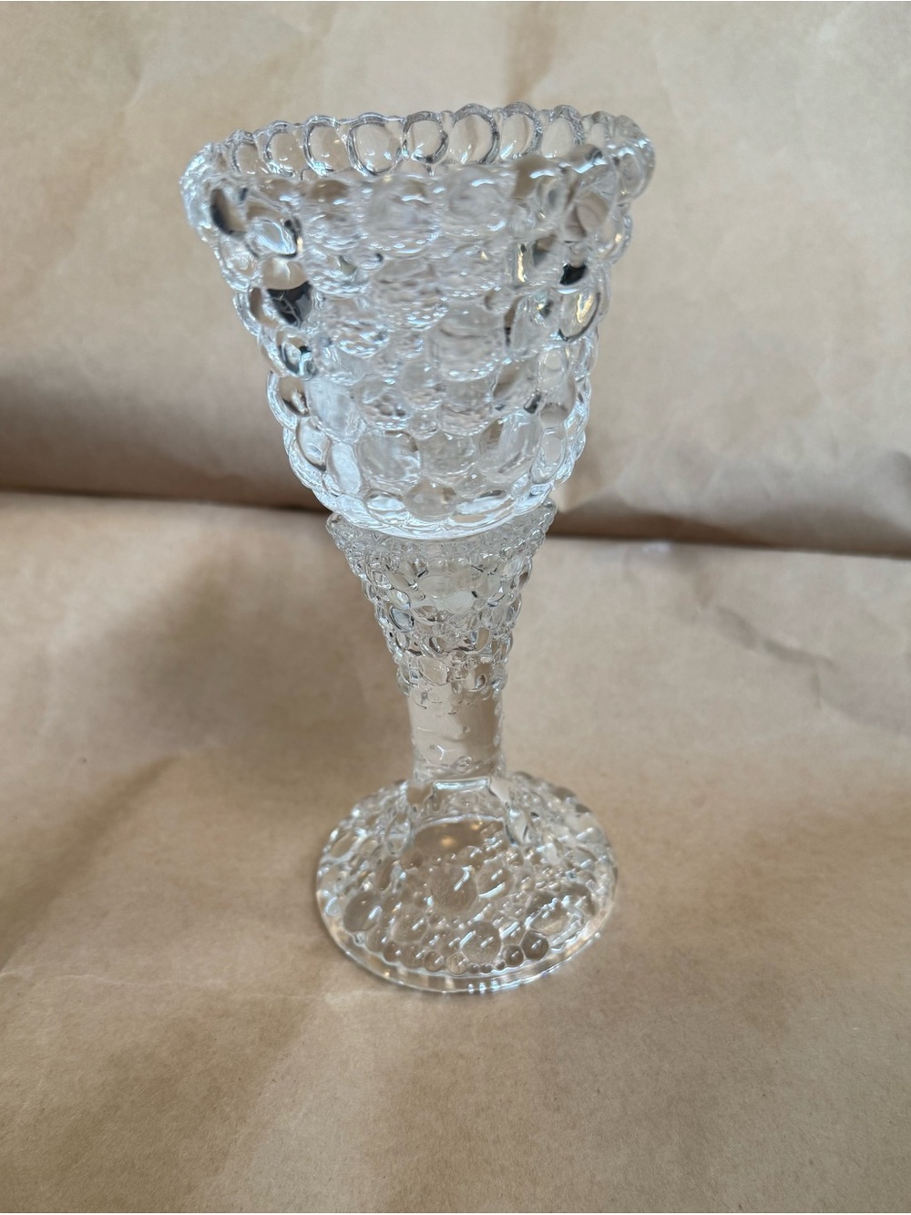 Clear Textured Bubble Glass Goblet